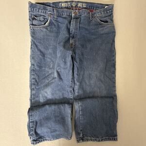 Dickies DD217SNB Flannel Lined Relaxed Straight Jeans Blue Mens 40x32